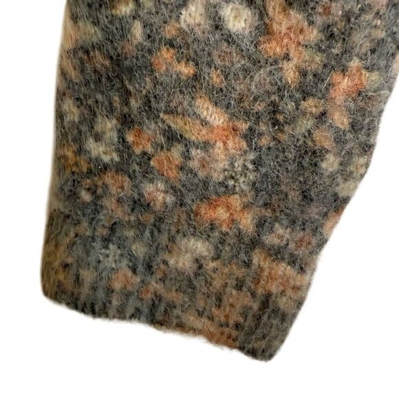 Bartolini Mohair/Alpaca Blend Soft Gray & Coral Sweater Sz M Cottagecore - Picture 2 of 15